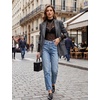 image:imageAvidlove Long Sleeve Bodysuit for Women Turtleneck Sheer Mesh Bodysuit Geo Print LeotardsZw781
