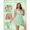 image:imageAvidlove Plus Size Lingerie for Women Sexy Lingerie Dress Lace Babydoll Lingerie VNeck Open Front Strap NightdressIce Green