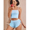 image:imageAvidlove Women Cami Ribbed Pajama Set Sexy Side Slit Sleepwear Soft Lingerie 2 Piece PJ SetLight Blue