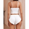 image:imageAvidlove Women Cami Ribbed Pajama Set Sexy Side Slit Sleepwear Soft Lingerie 2 Piece PJ SetWhite