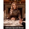 image:imageAvidlove Women Sexy Sheer Lace Bodycon Mini Dress Long Sleeve Mock Neck Cocktail Party Dresses See Through Lingerie OutfitBrown