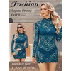 image:imageAvidlove Women Sexy Sheer Lace Bodycon Mini Dress Long Sleeve Mock Neck Cocktail Party Dresses See Through Lingerie OutfitDark Blue