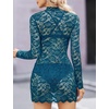image:imageAvidlove Women Sexy Sheer Lace Bodycon Mini Dress Long Sleeve Mock Neck Cocktail Party Dresses See Through Lingerie OutfitDark Blue