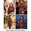 image:imageAvidlove Women Sexy Sheer Lace Bodycon Mini Dress Long Sleeve Mock Neck Cocktail Party Dresses See Through Lingerie OutfitDeep Purple Red