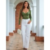 image:imageAvidlove Womens Bodysuits Long Sleeve Body Suits Womens Lace Going Out Tops One Piece Bodysuits for Women with Snap CrotchArmy Green
