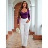 image:imageAvidlove Womens Bodysuits Long Sleeve Body Suits Womens Lace Going Out Tops One Piece Bodysuits for Women with Snap CrotchPurple