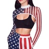 image:imageAvidlove Mesh Crop Tops for Women Mock Neck Long Sleeve Crop Top See Through Shirt Top Sexy ClubwearFlagstar