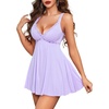 image:imageAvidlove Womens Nightgown Sexy Lingerie Sleepwear Lace Chemise Modal Babydoll Slip NightiesLilac