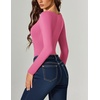 image:imageAvidlove Women Long Sleeve Bodysuit Scoop Neck Cutout Thong Body Suits Double Lined Slim Fitted Leotard Going Out TopsRose Red