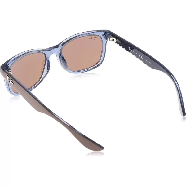 RayBan Junior RJ9052S New Wayfarer Square Sunglasses Transparent BlueDark Brown 48 mmRayBan Junior RJ9052S New Wayfarer Square Sunglasses Transparent BlueDark Brown 48 mm