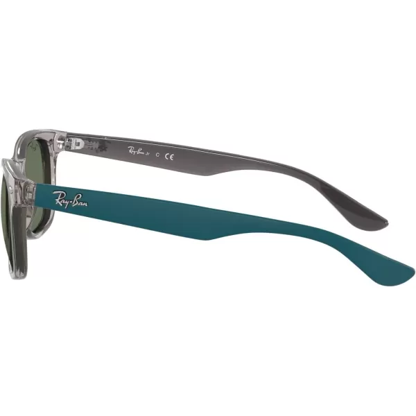 RayBan Junior RJ9052S New Wayfarer Square Sunglasses Transparent GreyDark Green 48 mmRayBan Junior RJ9052S New Wayfarer Square Sunglasses Transparent GreyDark Green 48 mm