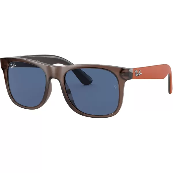 RayBan Junior RJ9069S Justin Square Sunglasses Transparent BrownDark Blue 48 mmRayBan Junior RJ9069S Justin Square Sunglasses Transparent BrownDark Blue 48 mm