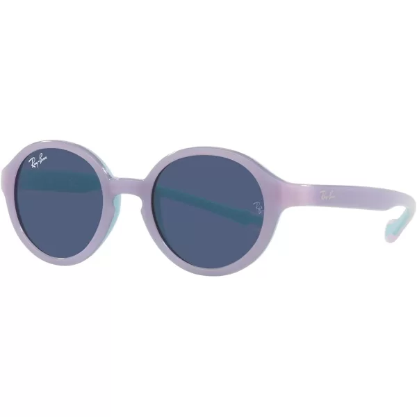 RayBan Junior RJ9075S Round Sunglasses Violet On Rubber Light BlueDark Blue 37 mmRayBan Junior RJ9075S Round Sunglasses Violet On Rubber Light BlueDark Blue 37 mm