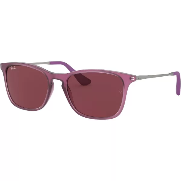 RayBan Junior Rj9061Sf Asian Fit Rectangular Sunglasses Rubber Transparent FuchsiaDark Violet 52 mmRayBan Junior Rj9061Sf Asian Fit Rectangular Sunglasses Rubber Transparent FuchsiaDark Violet 52 mm