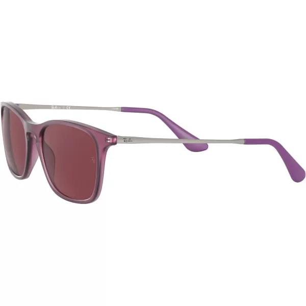 RayBan Junior Rj9061Sf Asian Fit Rectangular Sunglasses Rubber Transparent FuchsiaDark Violet 52 mmRayBan Junior Rj9061Sf Asian Fit Rectangular Sunglasses Rubber Transparent FuchsiaDark Violet 52 mm