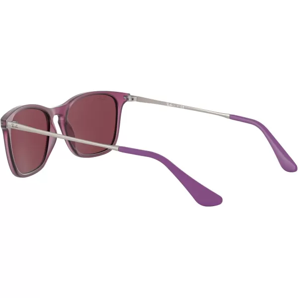 RayBan Junior Rj9061Sf Asian Fit Rectangular Sunglasses Rubber Transparent FuchsiaDark Violet 52 mmRayBan Junior Rj9061Sf Asian Fit Rectangular Sunglasses Rubber Transparent FuchsiaDark Violet 52 mm