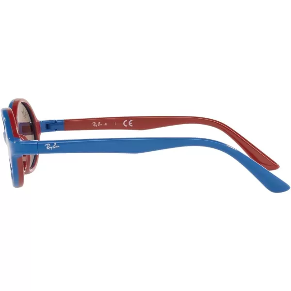 RayBan Kids Rj9145s Oval SunglassesBlue on Rubber RedBrown