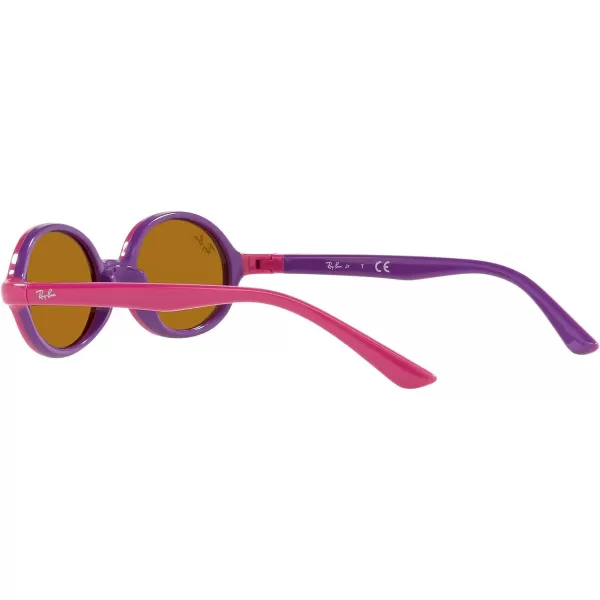 RayBan Kids Rj9145s Oval SunglassesFuchsia on Rubber VioletBrown