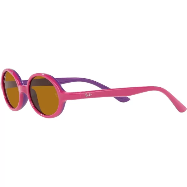 RayBan Kids Rj9145s Oval SunglassesFuchsia on Rubber VioletBrown