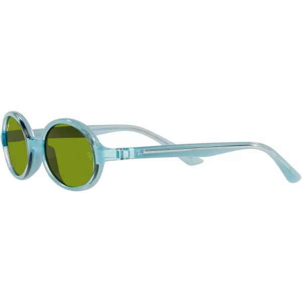 RayBan Kids Rj9145s Oval SunglassesLight Blue on Rubber BlueGreen