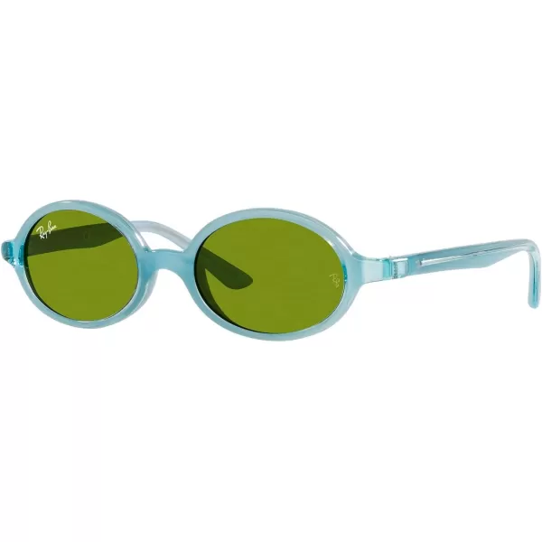 RayBan Kids Rj9145s Oval SunglassesLight Blue on Rubber BlueGreen