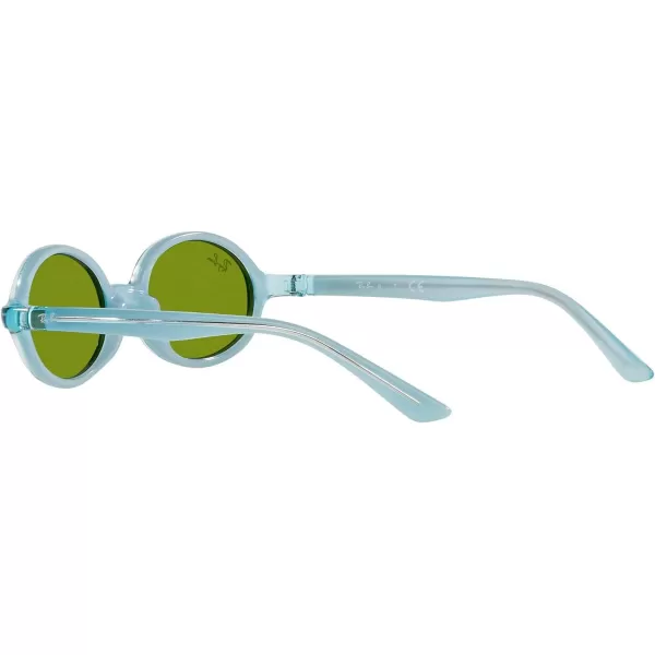 RayBan Kids Rj9145s Oval SunglassesLight Blue on Rubber BlueGreen