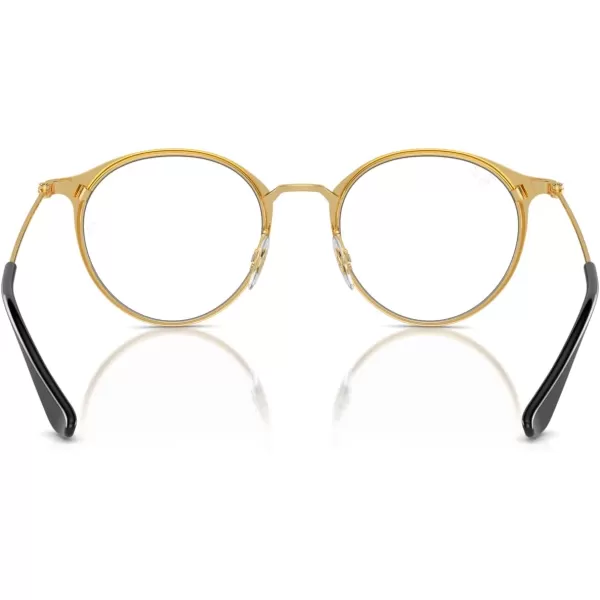 RayBan Kids Ry1053 Round Prescription Eyeglass FramesBlack on GoldDemo Lens