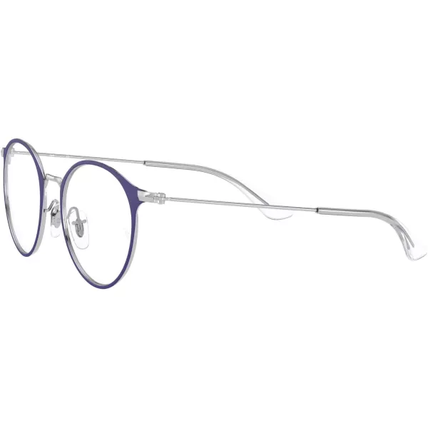 RayBan Kids Ry1053 Round Prescription Eyeglass FramesMatte Purple on SilverDemo Lens