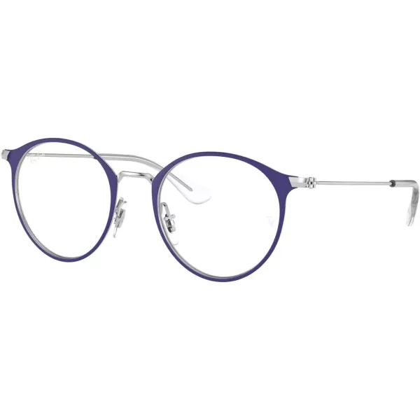 RayBan Kids Ry1053 Round Prescription Eyeglass FramesMatte Purple on SilverDemo Lens