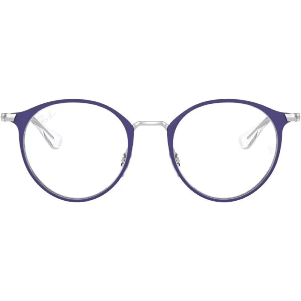 RayBan Kids Ry1053 Round Prescription Eyeglass FramesMatte Purple on SilverDemo Lens