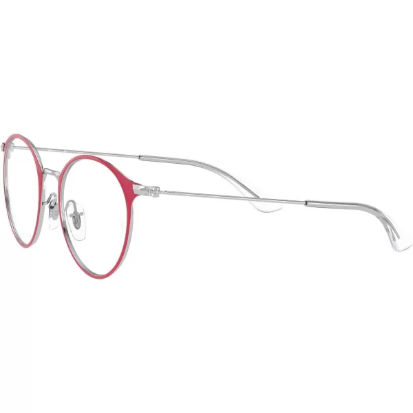 RayBan Kids Ry1053 Round Prescription Eyeglass FramesRed on SilverDemo Lens