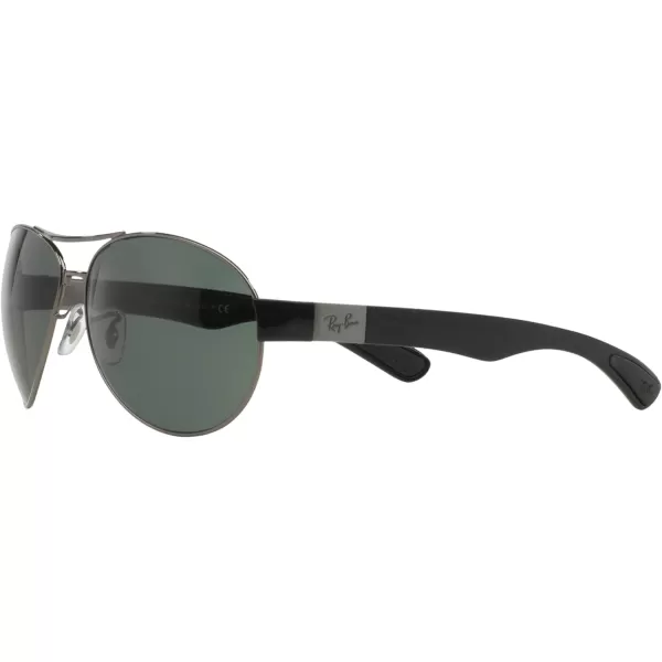 RayBan Mens RB3509 Oval SunglassesGunmetalDark Green