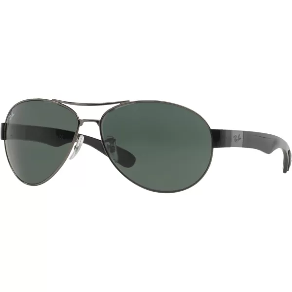 RayBan Mens RB3509 Oval SunglassesGunmetalDark Green
