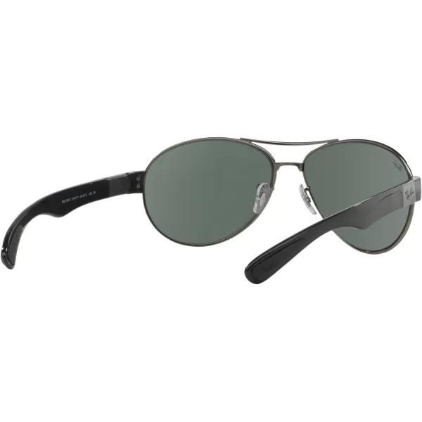 RayBan Mens RB3509 Oval SunglassesGunmetalDark Green