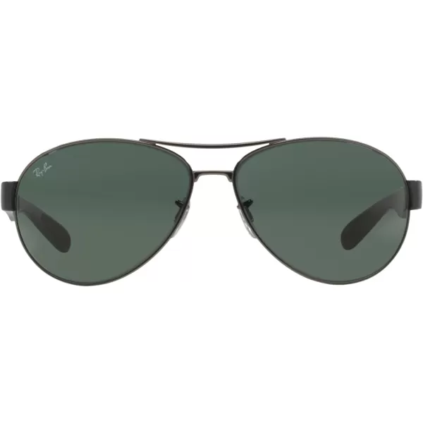 RayBan Mens RB3509 Oval SunglassesGunmetalDark Green