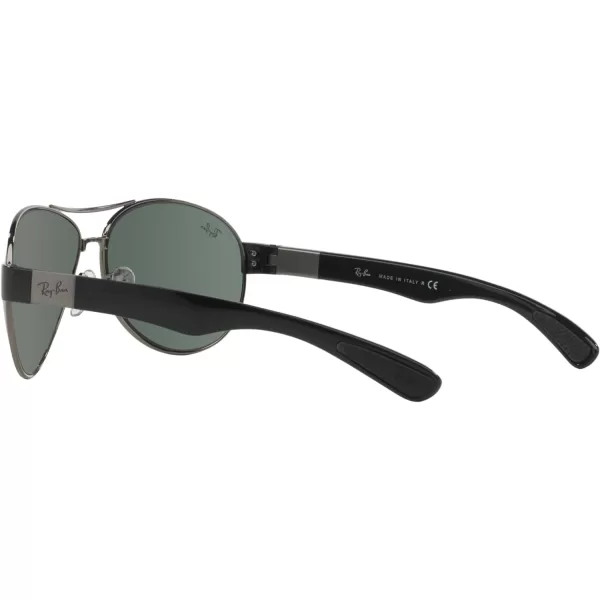 RayBan Mens RB3509 Oval SunglassesGunmetalDark Green