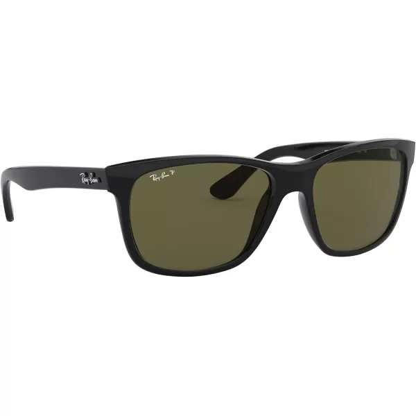 RayBan Mens RB4181 Square SunglassesBlackPolarized Green