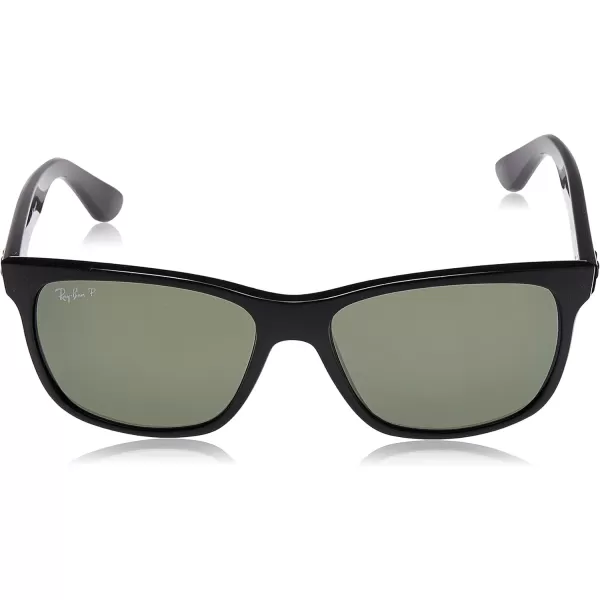 RayBan Mens RB4181 Square SunglassesBlackPolarized Green