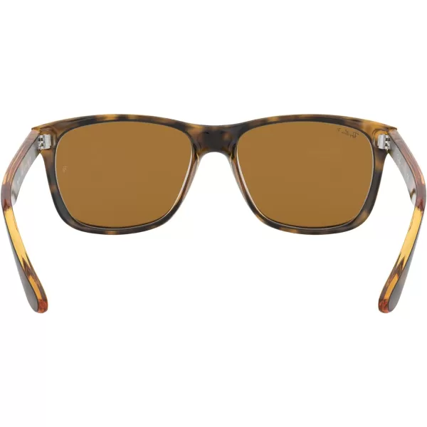 RayBan Mens RB4181 Square SunglassesLight HavanaPolarized Brown