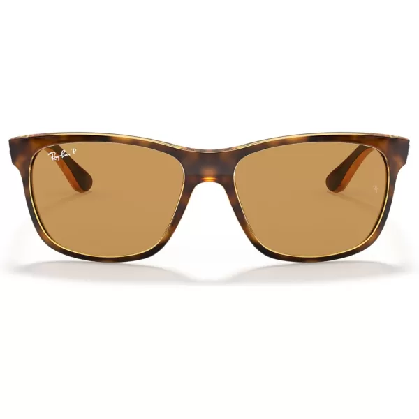 RayBan Mens RB4181 Square SunglassesLight HavanaPolarized Brown