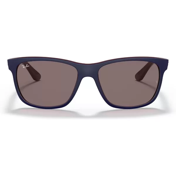 RayBan Mens RB4181 Square SunglassesMatte Blue on BrownViolet