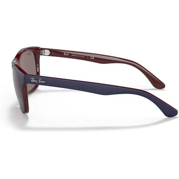 RayBan Mens RB4181 Square SunglassesMatte Blue on BrownViolet