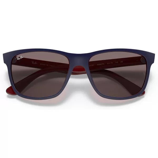 RayBan Mens RB4181 Square SunglassesMatte Blue on BrownViolet