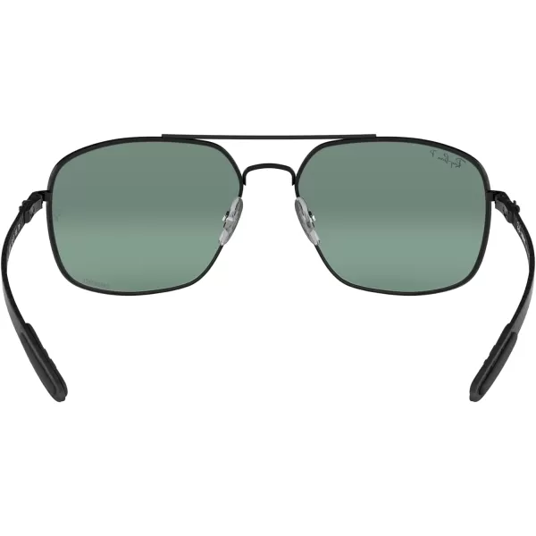 RayBan Mens RB8322ch Chromance Mirrored Square SunglassesBlackBlue Mirrored Silver