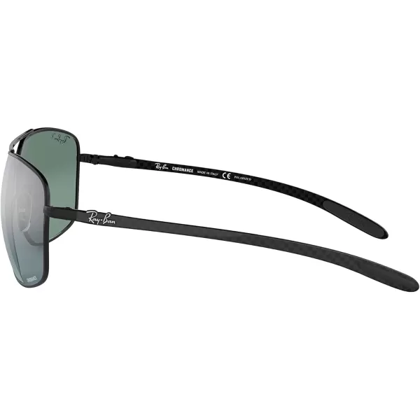 RayBan Mens RB8322ch Chromance Mirrored Square SunglassesBlackBlue Mirrored Silver