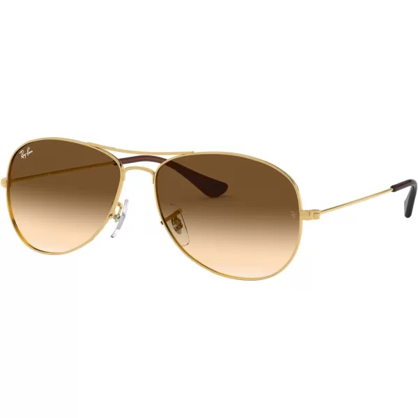 RayBan Mens Rb3362 Cockpit Aviator SunglassesGoldClear Gradient Brown