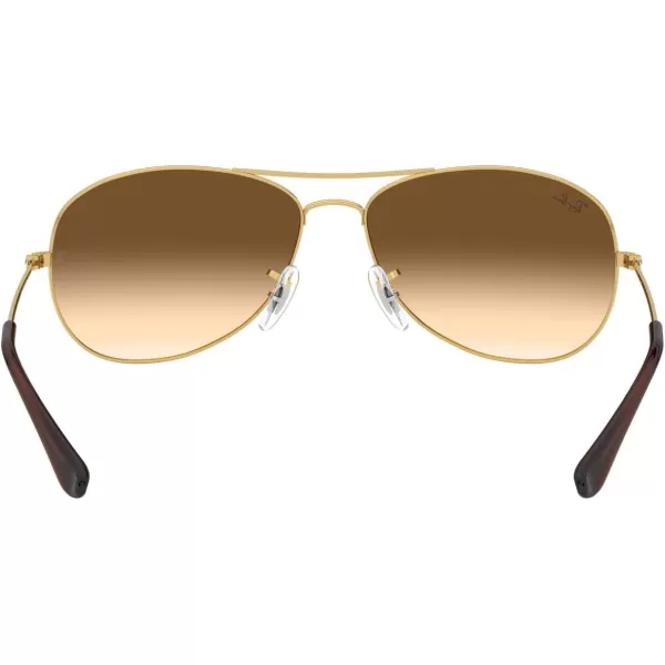 RayBan Mens Rb3362 Cockpit Aviator SunglassesGoldClear Gradient Brown