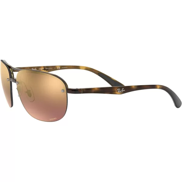 RayBan Mens Rb4275ch Chromance Square SunglassesLight HavanaPolarized Purple Mirrored Gold Gradient