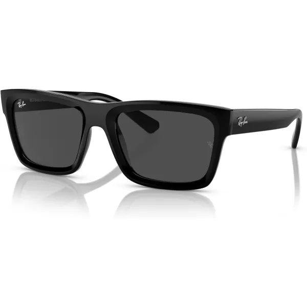 RayBan Mens Rb4396 Warren Rectangular SunglassesBlackDark Grey