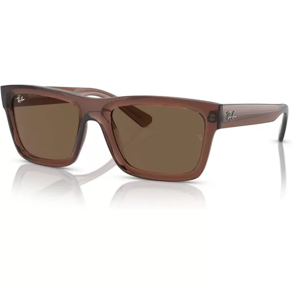 RayBan Mens Rb4396 Warren Rectangular SunglassesTransparent BrownDark Brown